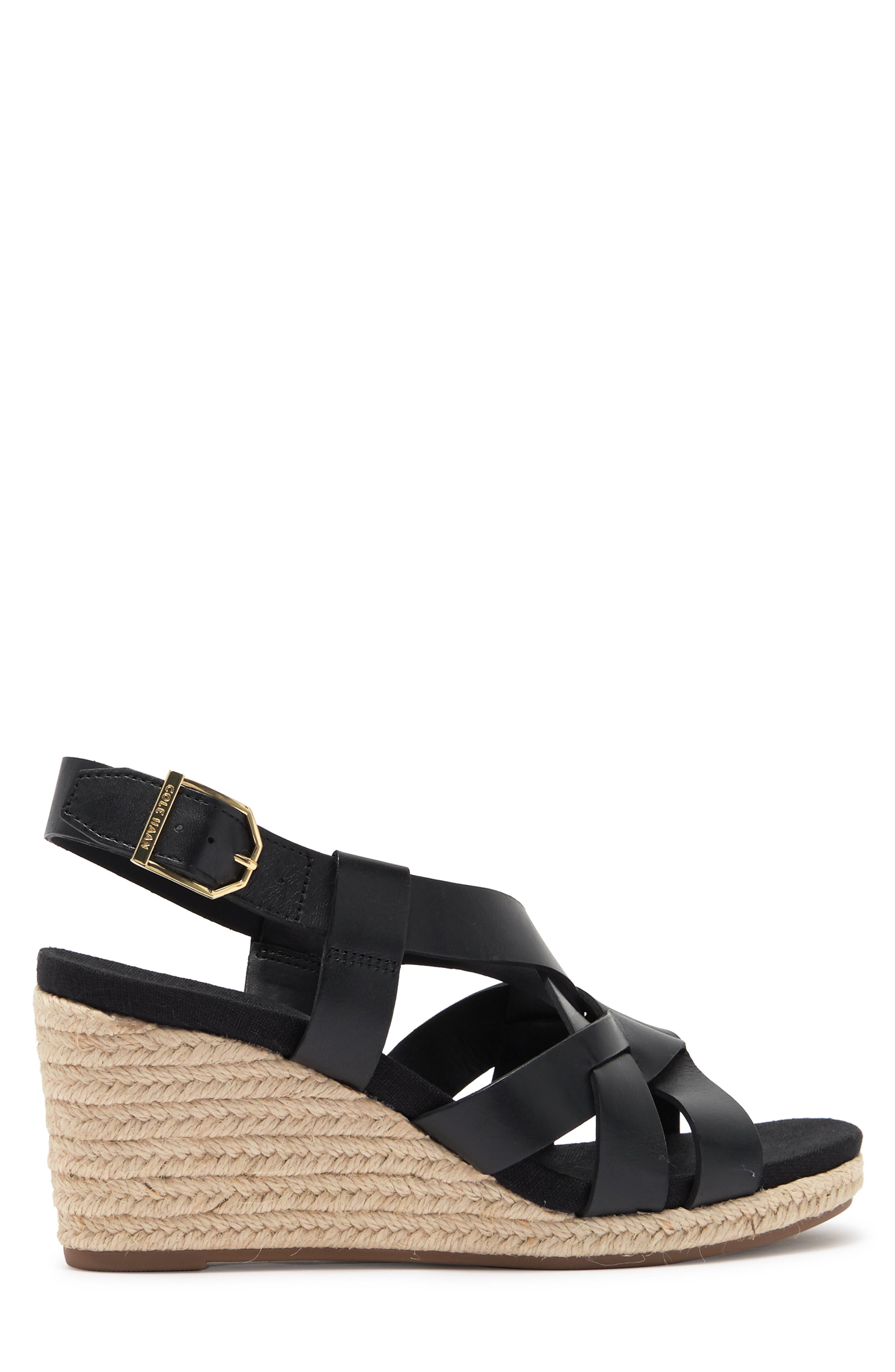 Cole Haan Crystal Leather Espadrille Wedge Sandal, Alternate, color, 