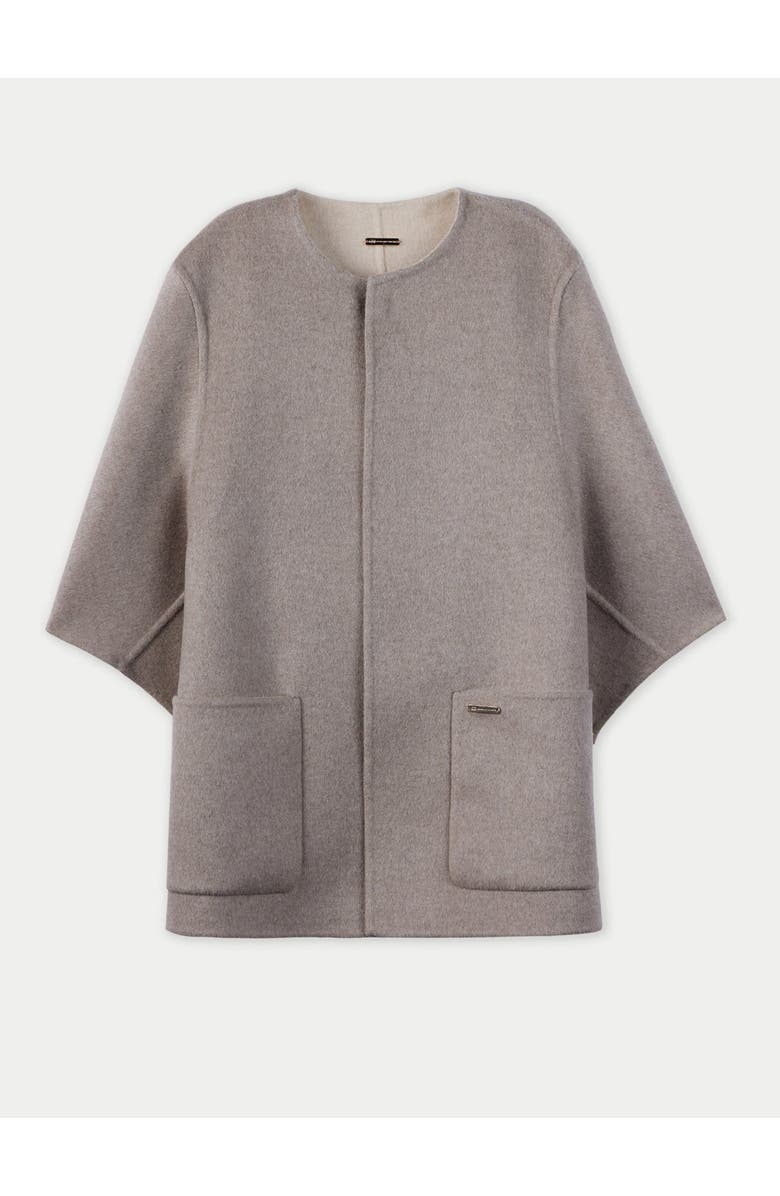 Gobi Cashmere Patch Pocket Cashmere Poncho Jacket, Main, color, Taupe