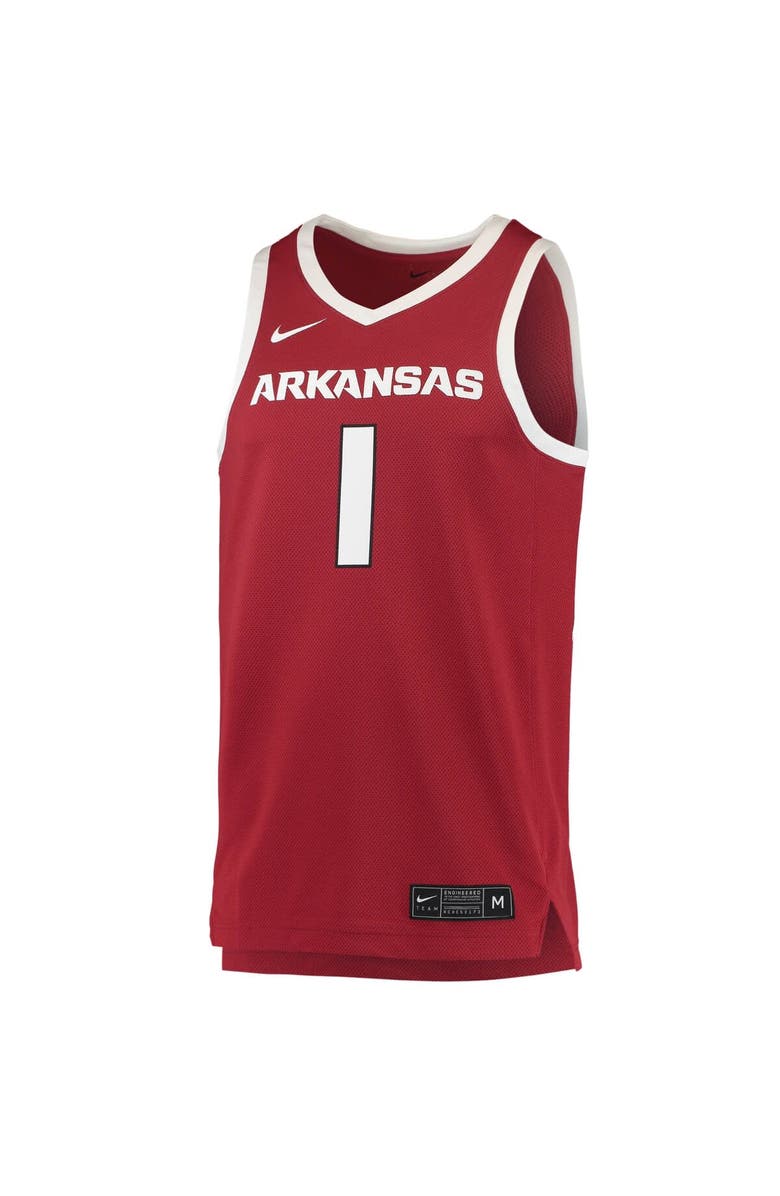 Nike Men's Nike #1 Crimson Arkansas Razorbacks Replica Jersey, Alternate, color, Crimson