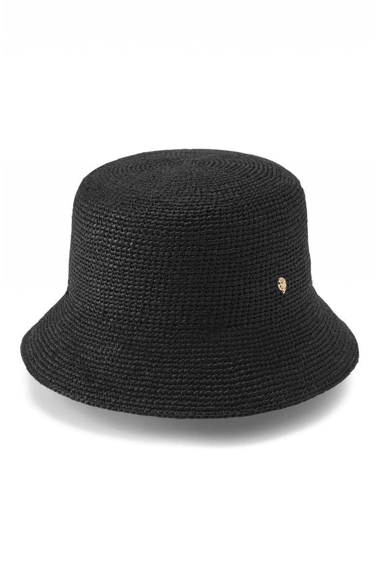 Bella Packable Straw Bucket Hat, Main, color, CHARCOAL