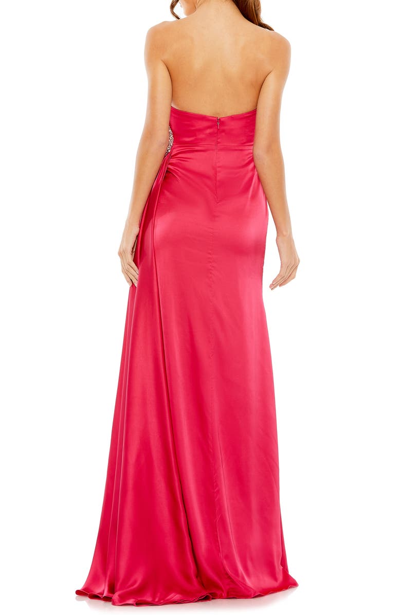 Mac Duggal Ruched Embellished Strapless Gown, Alternate, color,