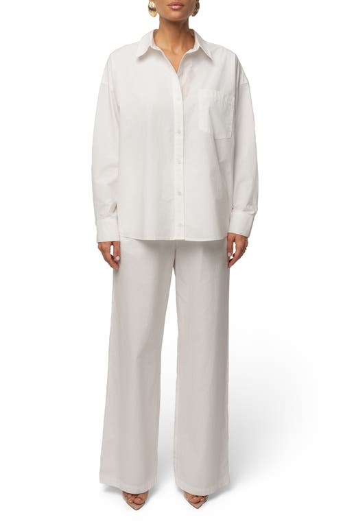 Jluxlabel Leon Oversize Cotton Poplin Button-up Shirt In White