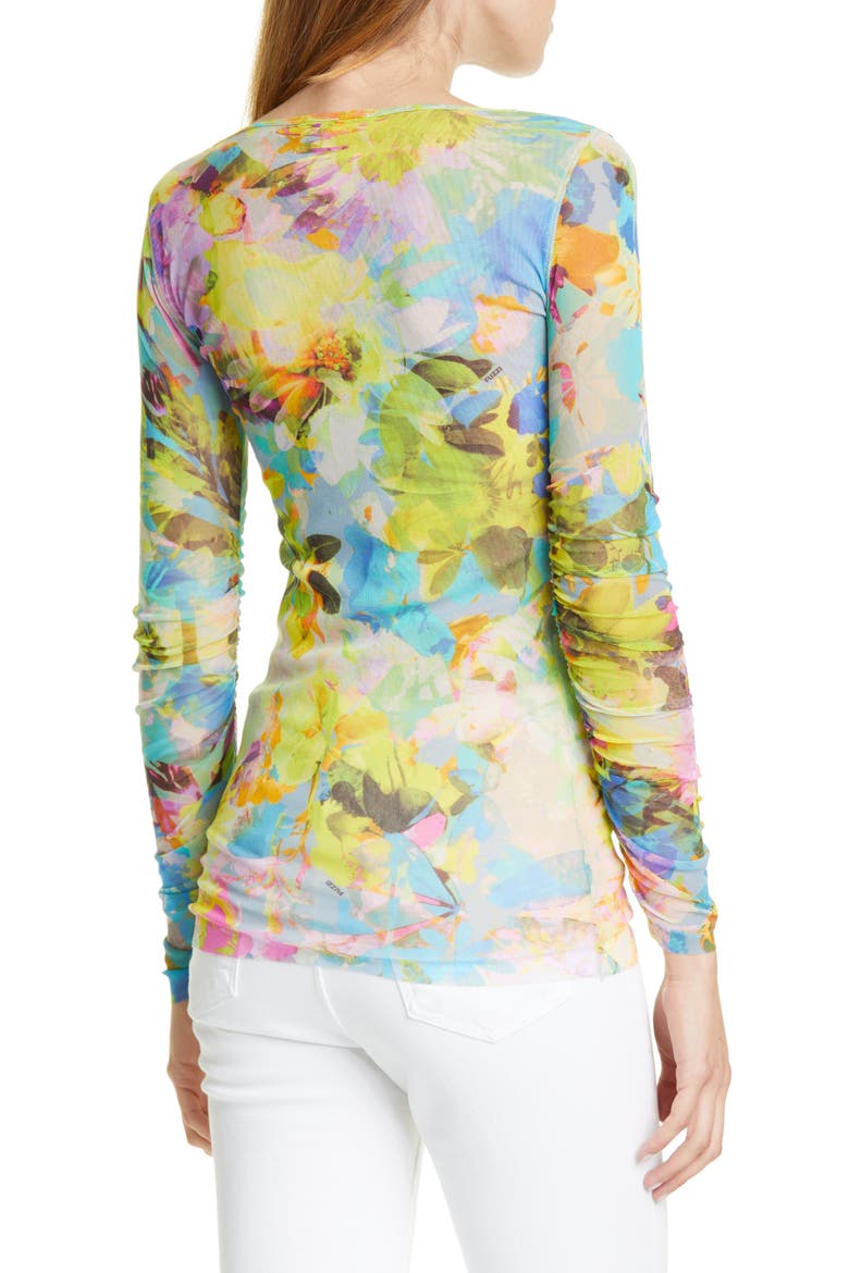 Floral Long Sleeve Top, Alternate, color, LIMPIDO