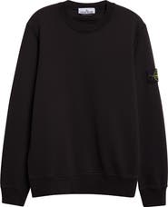 Stone Island Compass Logo Patch Cotton Crewneck Sweatshirt