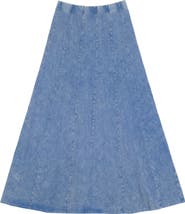 Spades Mineral Wash Panel Covered Elastic Waistband Panel Construction Maxi Skirt