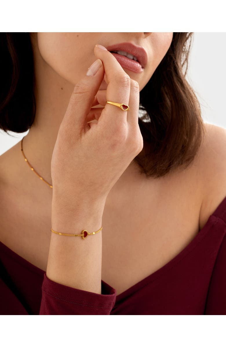 Katie Loxton Rouge Waterproof Gold Heart Bracelet, Alternate, color, Gold