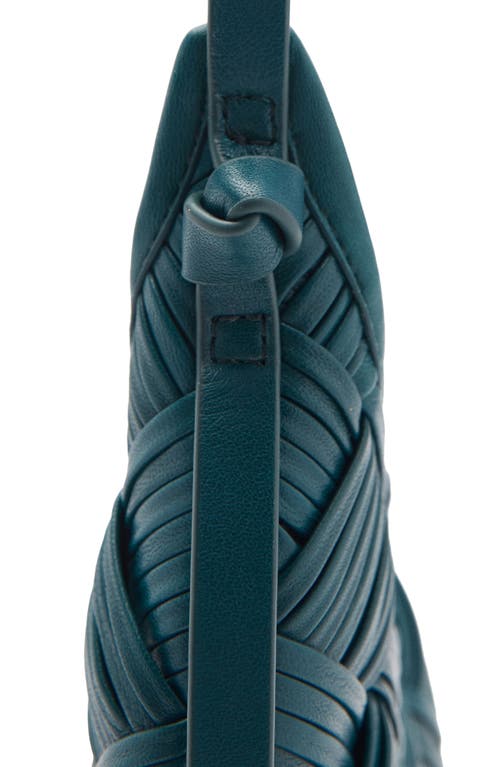 MANGO MANGO WOVEN LEATHER SHOULDER BAG 