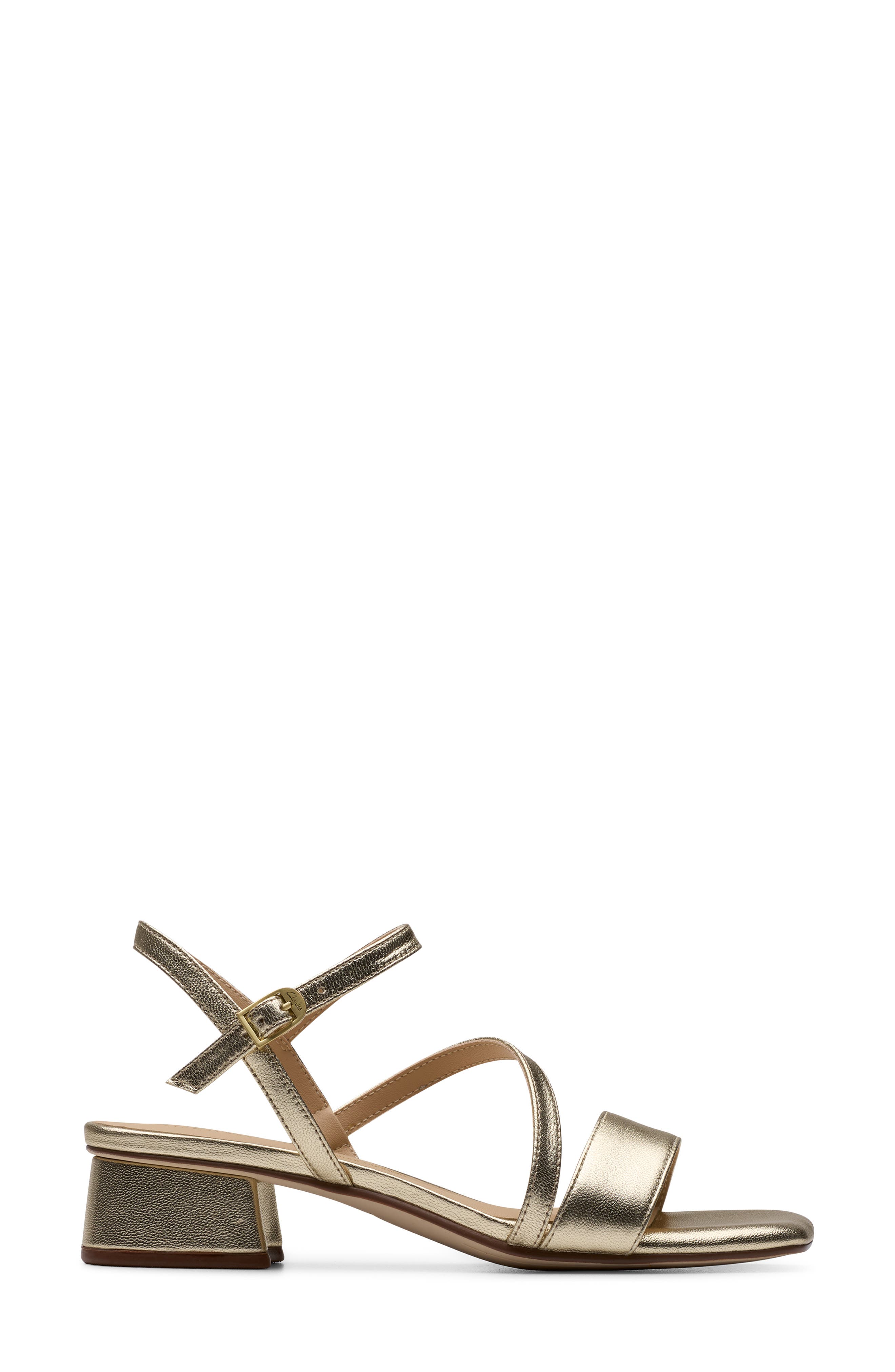 Clarks<sup>®</sup> Serina 35 Strappy Sandal, Alternate, color, Gold Leather