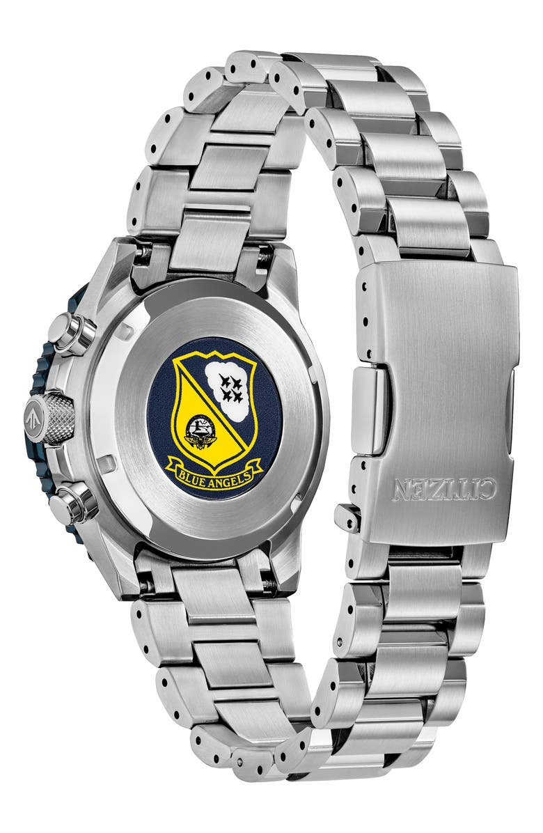 Citizen Promaster Navihawk Blue Angels Eco-Drive Chronograph Bracelet Watch, 40mm, Alternate, color, Silver-Tone