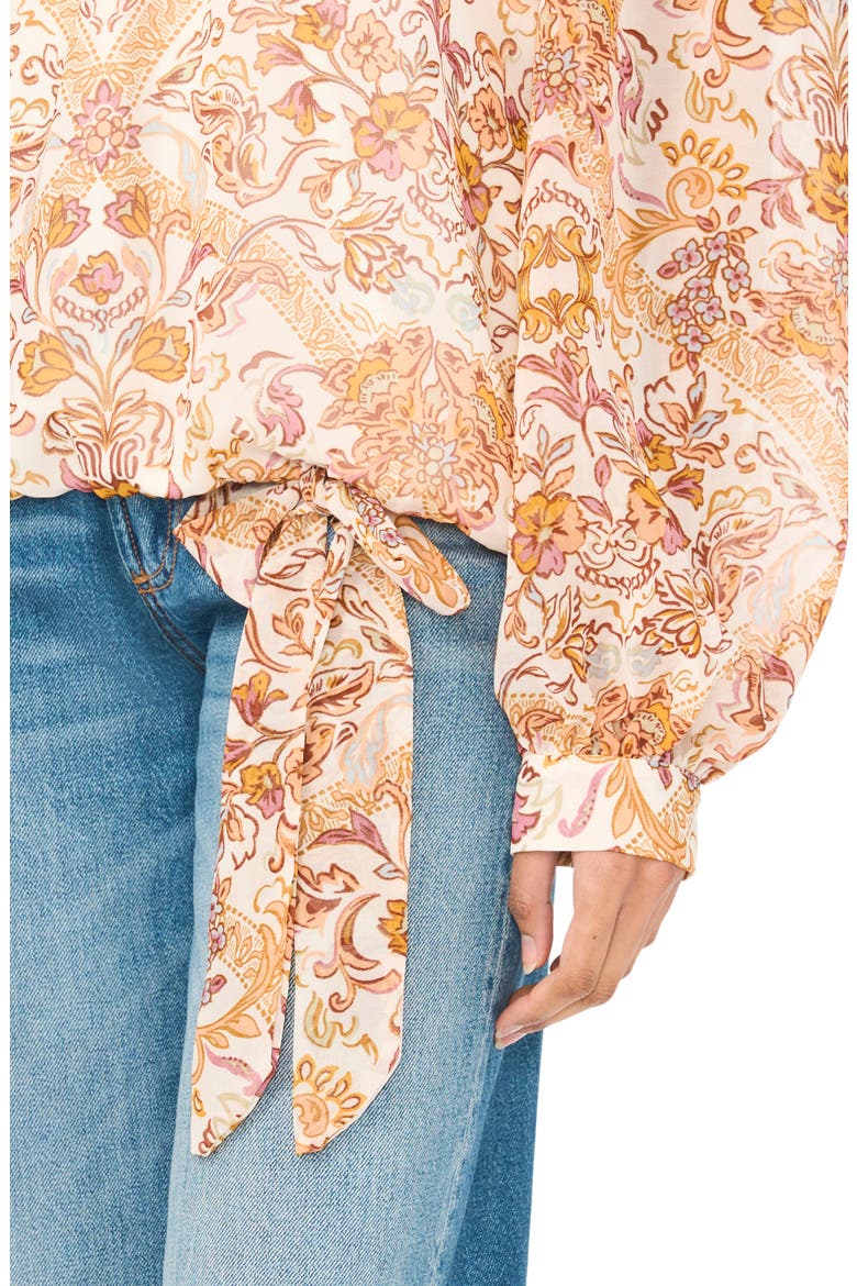 Off the Shoulder Tie Hem Top, Alternate, color, COZY PEACH