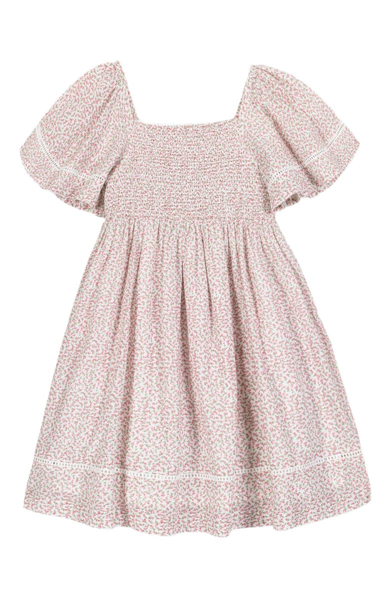 Hope & Henry Baby Girls' Organic Smocked Bell Sleeve Dress, Infant, Main, color,