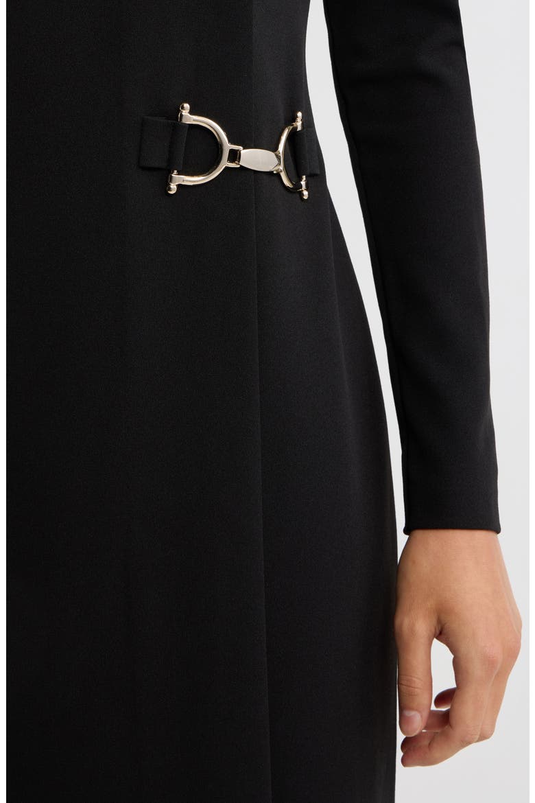Long Sleeve Scuba Sheath Dress, Alternate, color, BLACK