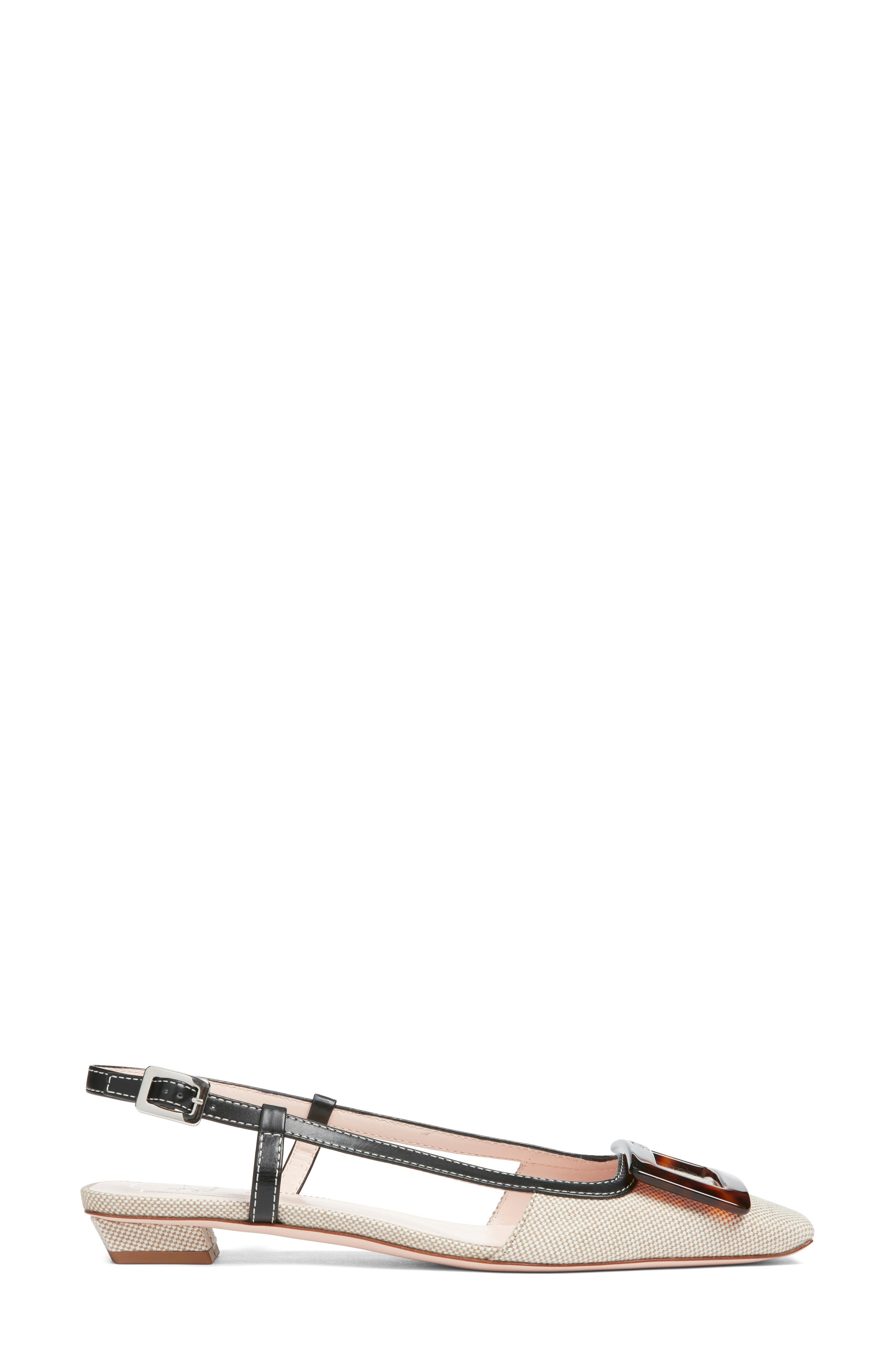 Roger Vivier Belle Vivier Slingback Ballerina Slingback Flat, Alternate, color, Daino/ Nero