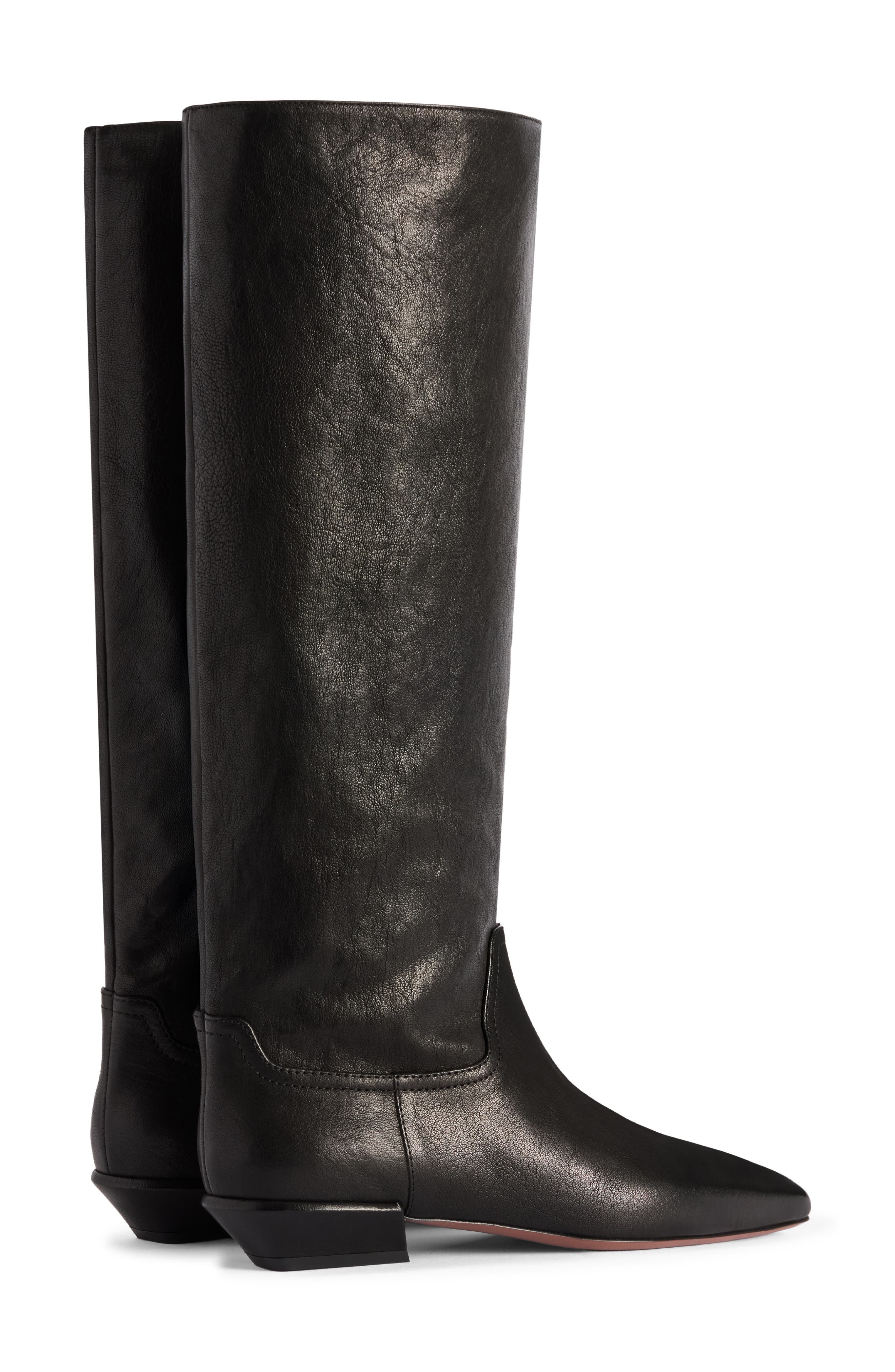 Bettina Leather Knee High Boot, Alternate, color, BLACK