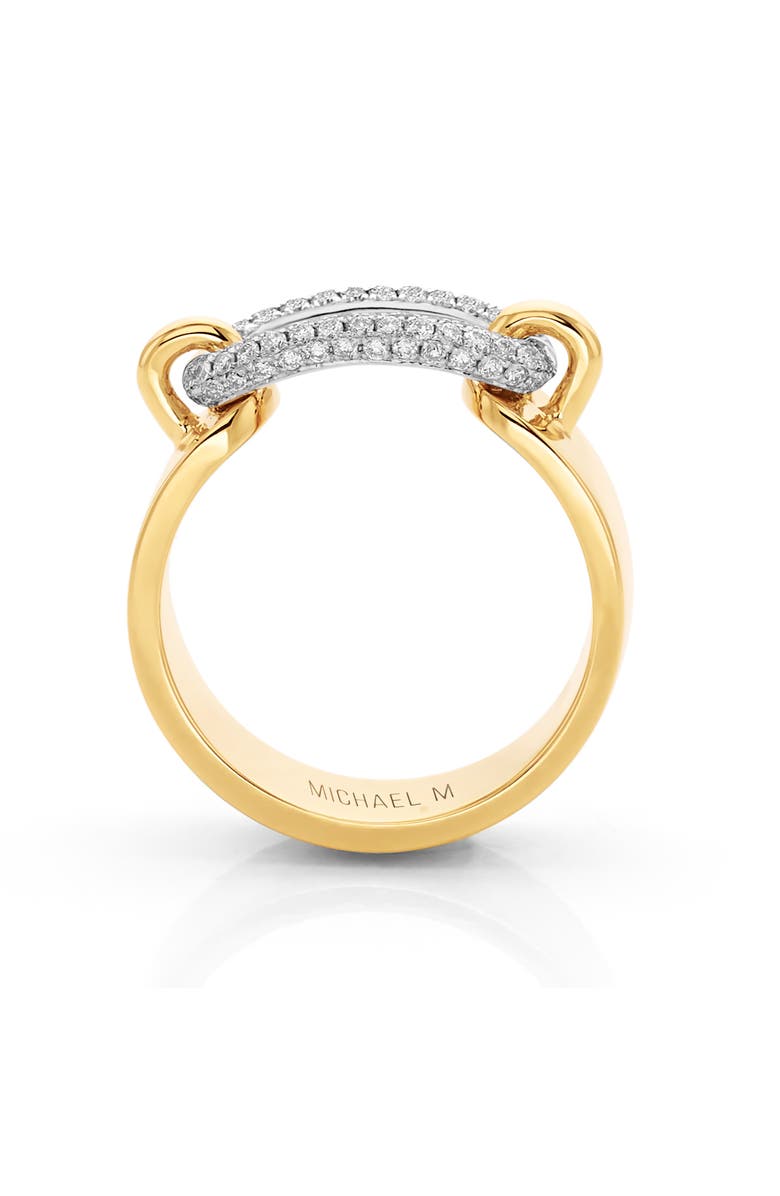 Michael M Luxe Link Pave Two Tone Ring, Main, color, Yellow And White Gold