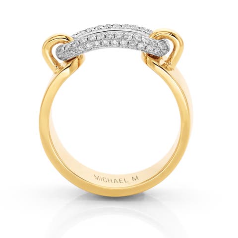 Luxe Link Pave Two Tone Ring