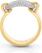 Michael M Luxe Link Pave Two Tone Ring