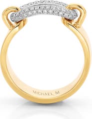 Michael M Luxe Link Pave Two Tone Ring