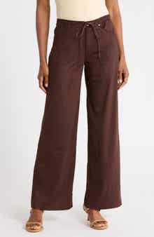 Faux Suede Drawstring Pants