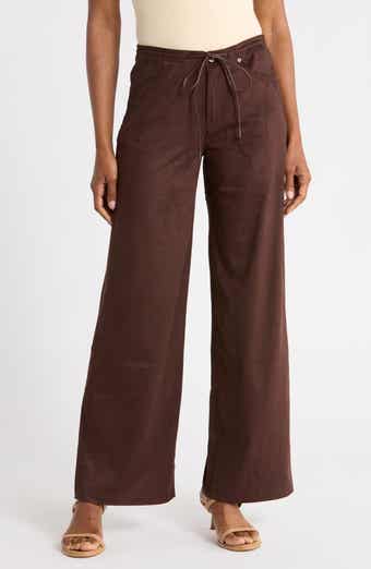 Faux Suede Drawstring Pants