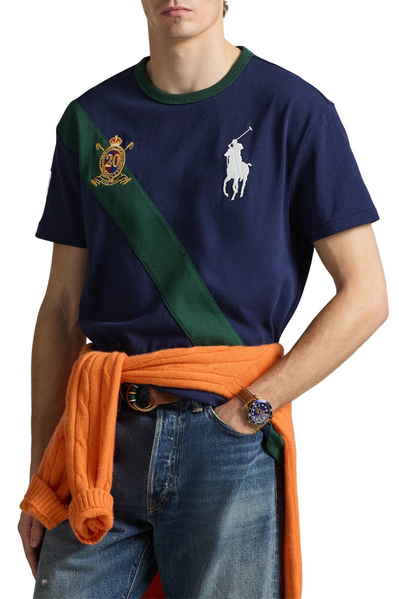 Heavyweight Jersey T-Shirt, Main, color, NEWPORT NAVY/ VINTAGE PINE