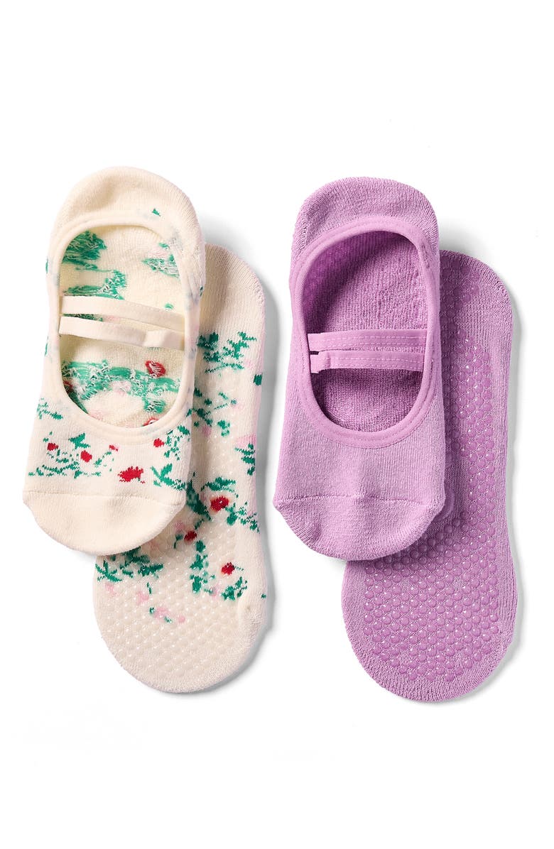 Stems 2-Pack Blossom Grip Socks, Alternate, color, Cloudberry