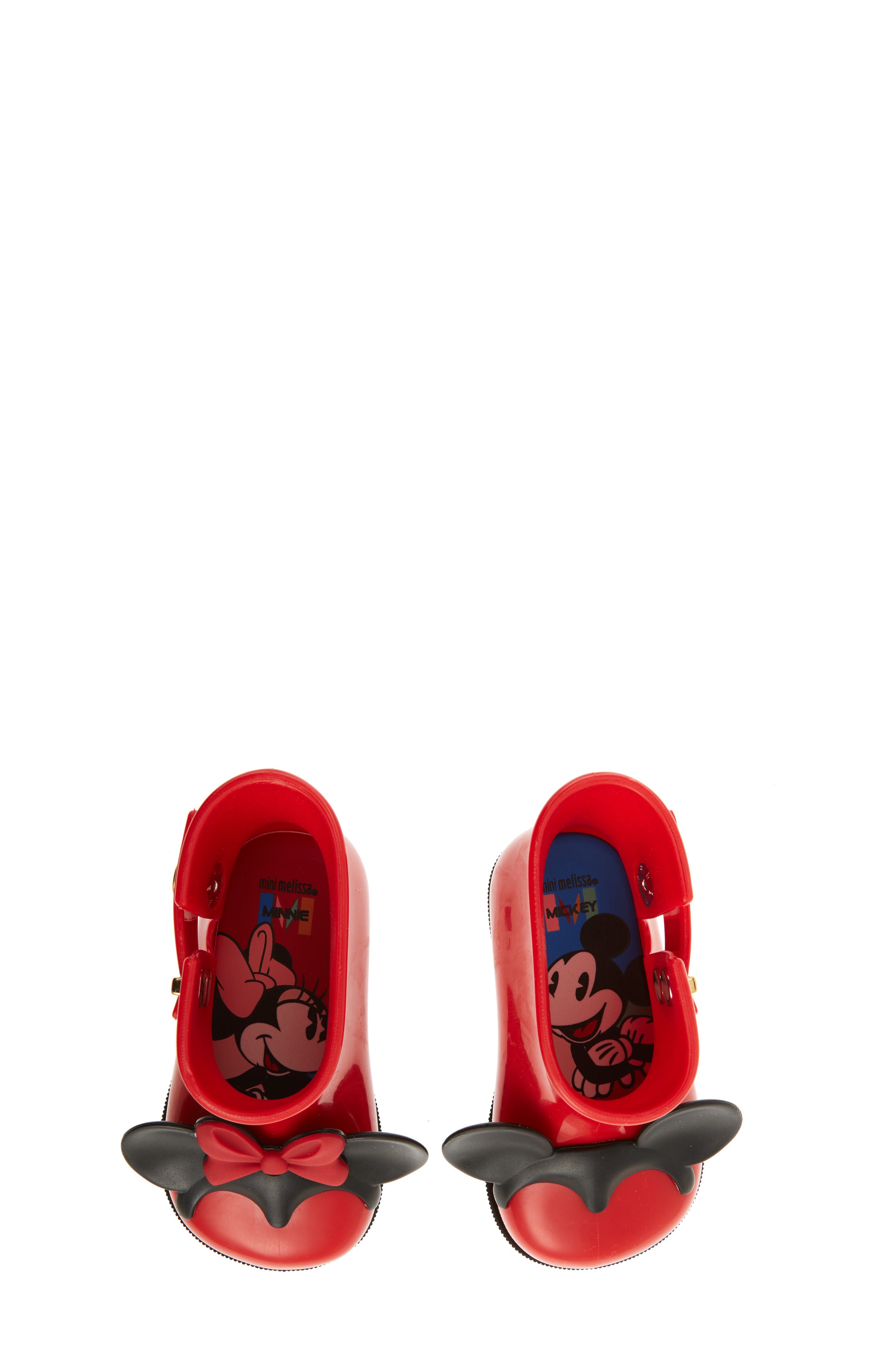 Mini Melissa Sugar Rain Disney Twins Waterproof Bootie, Alternate, color, RED