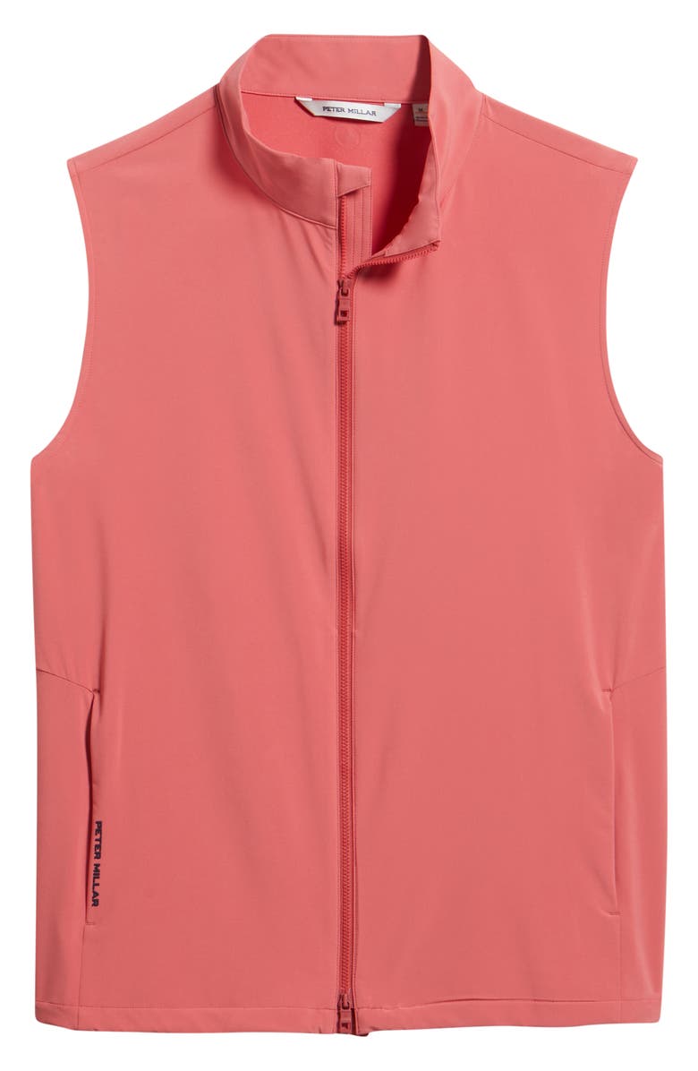 Peter Millar Dunes Water Resistant Golf Vest, Main, color, Chili Red