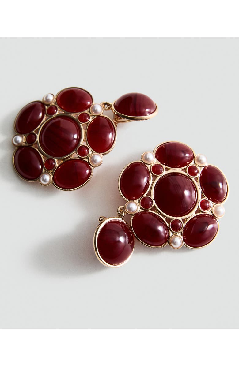 MANGO Resin Drop Earrings, Alternate, color, Red