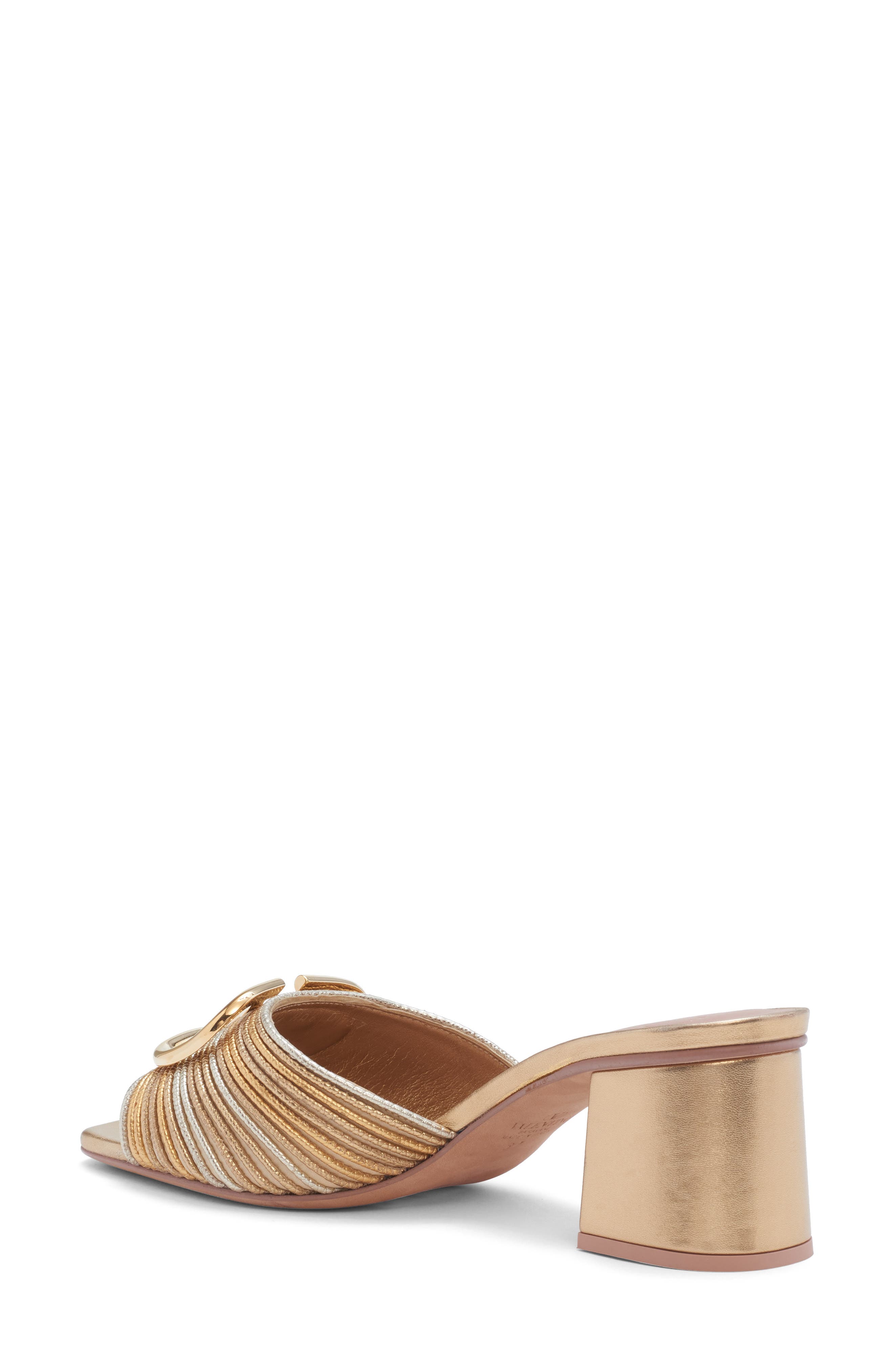 Valentino Garavani VLOGO Signature Metallic Slide Sandal, Alternate, color, Gold