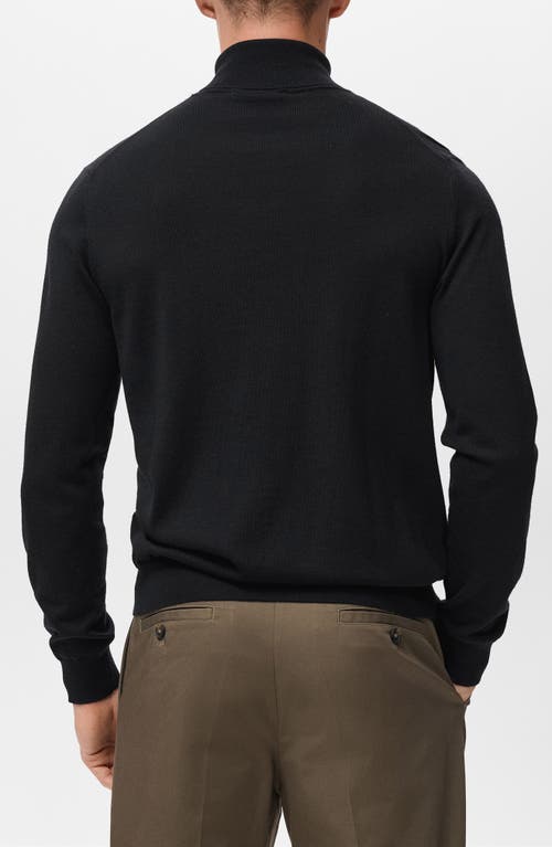 Mango Turtleneck Wool Sweater In Black