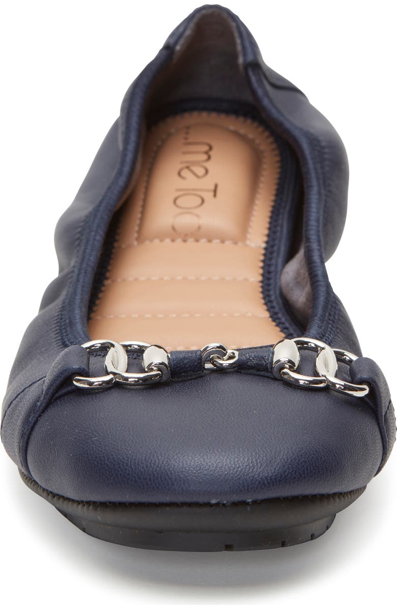 Me Too Olympia Skimmer Flat, Alternate, color, Navy Leather