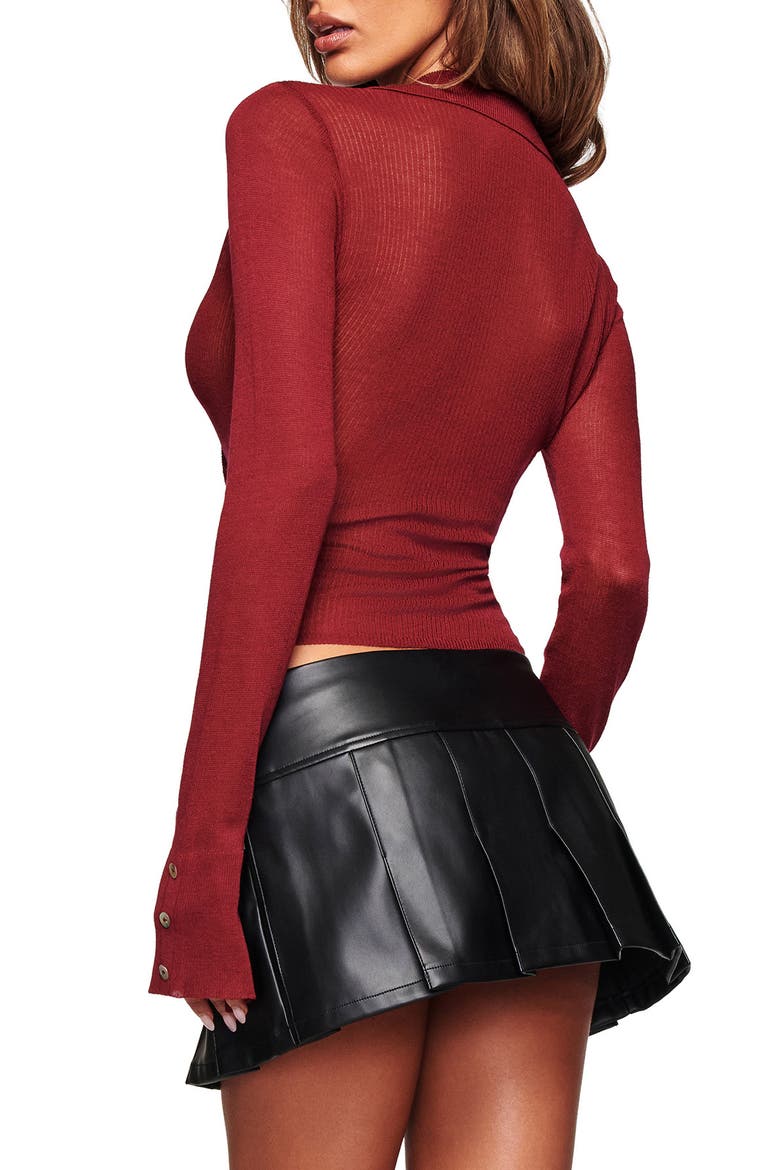 Davina Asymmetrical Rib Knit Top, Alternate, color, WINE RED