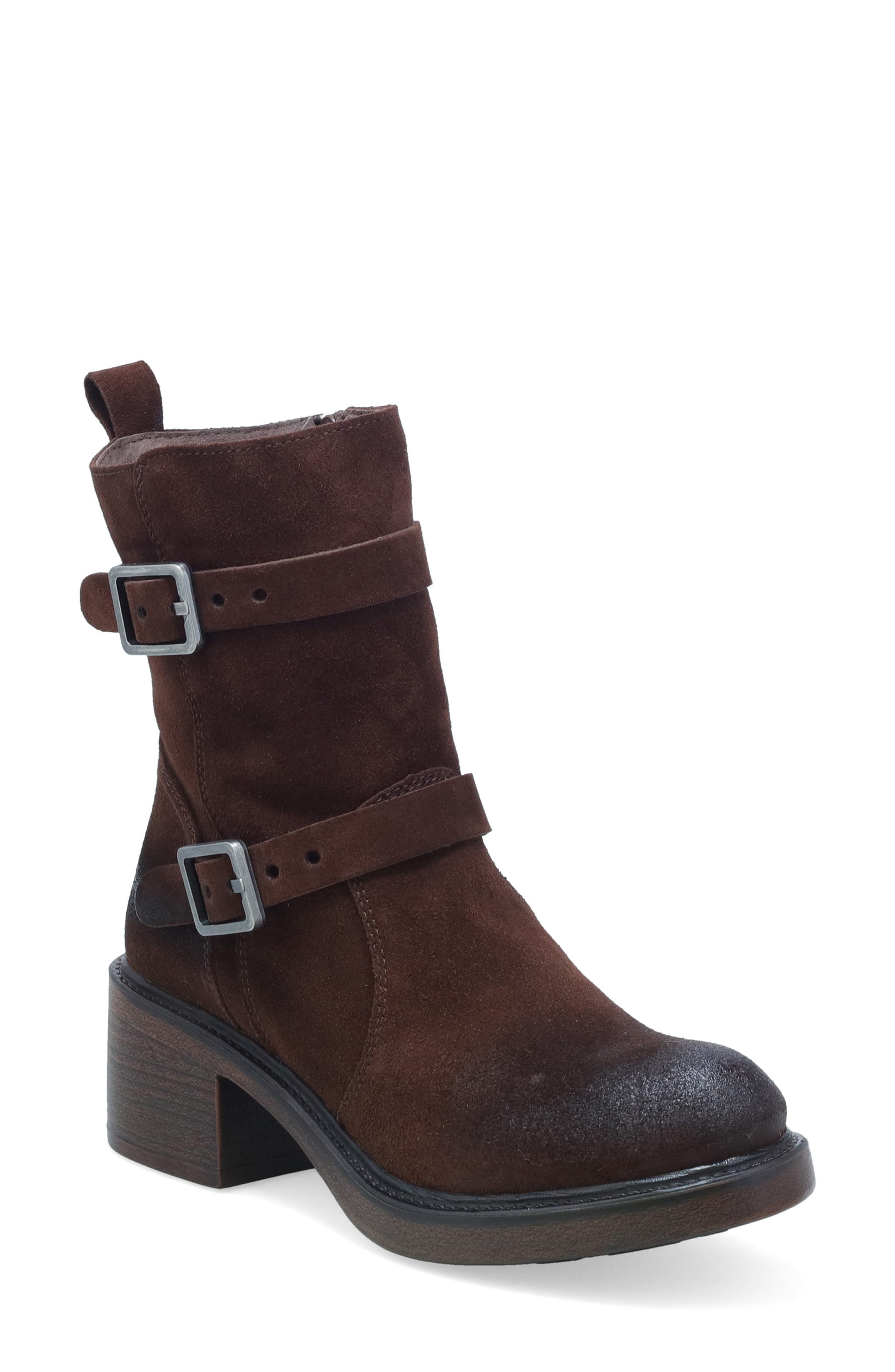 Bethani Moto Bootie, Main, color, BROWN SUEDE