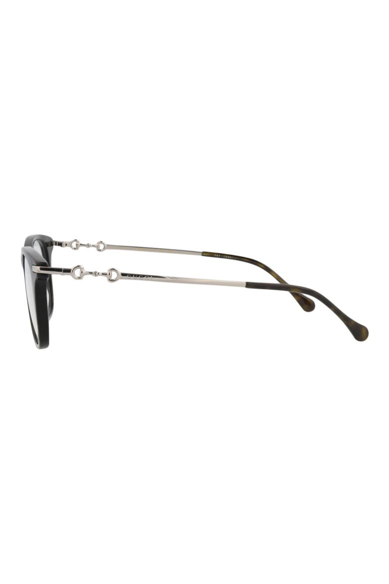 52mm Rectangular Optical Glasses, Alternate, color, BLACK SILVER TRANSPARENT