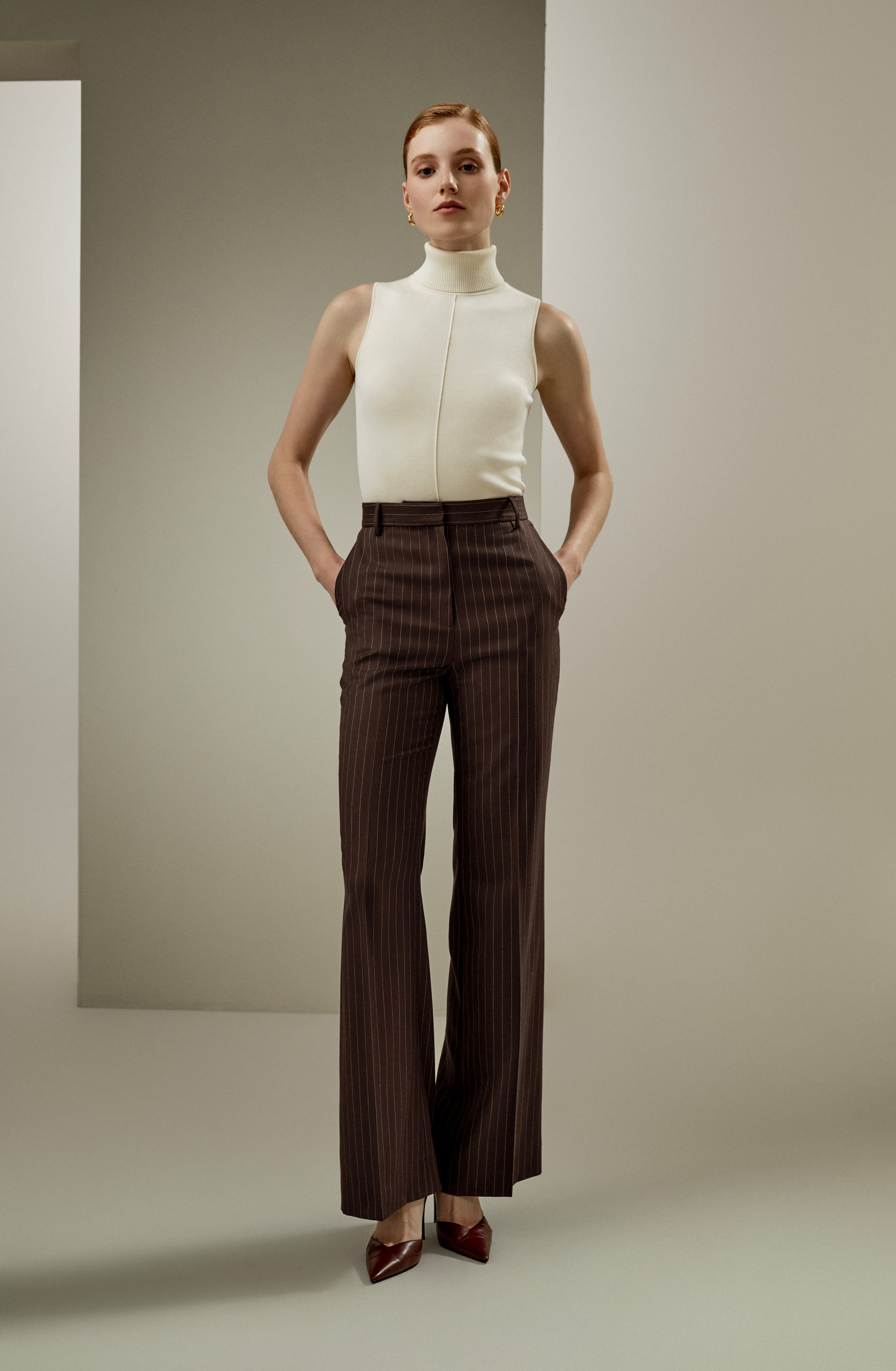 Silk Knitted Turtleneck Sleeveless Top - image 4