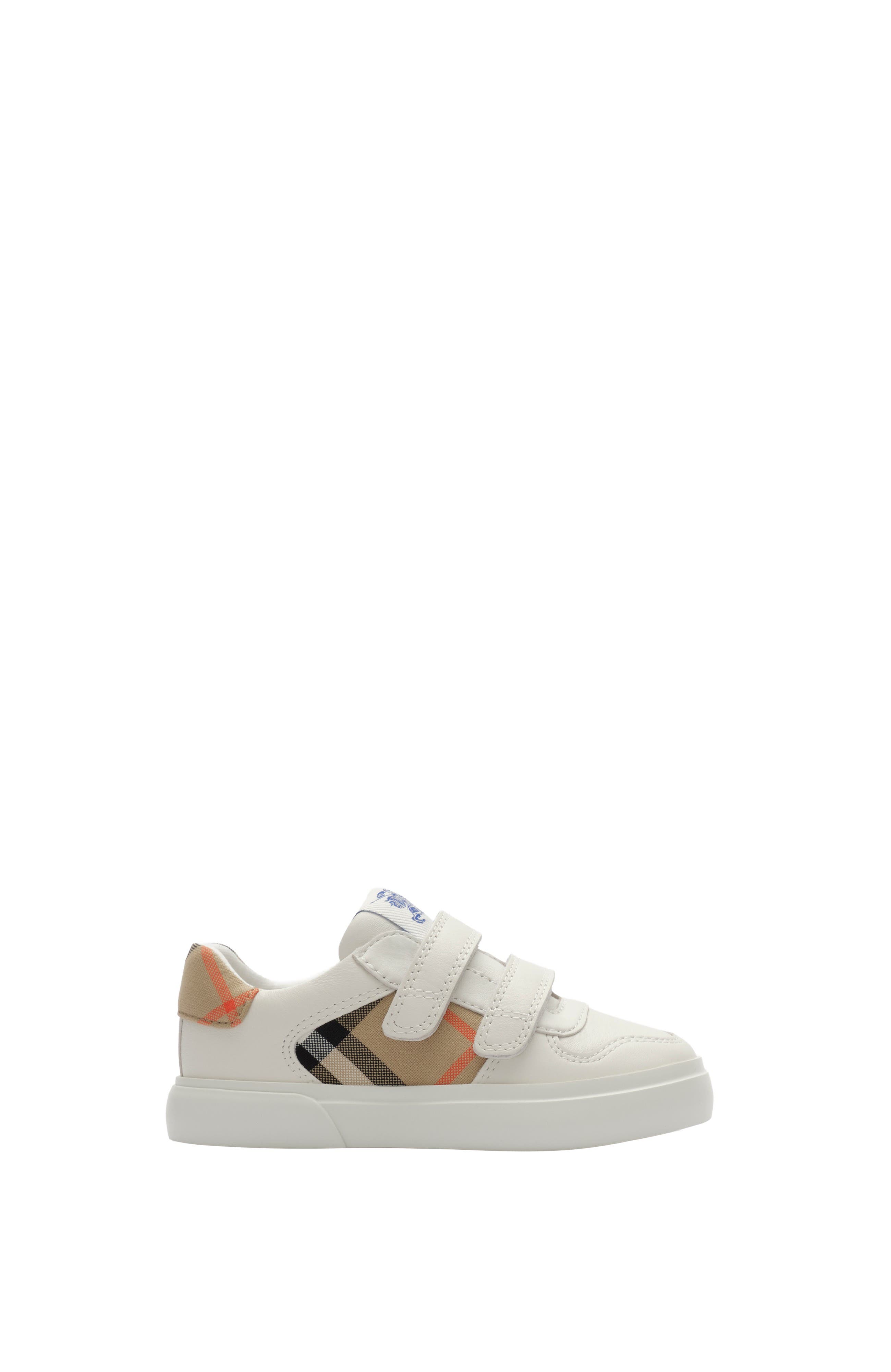 Check and Leather Sneakers, Main, color, Sand beige