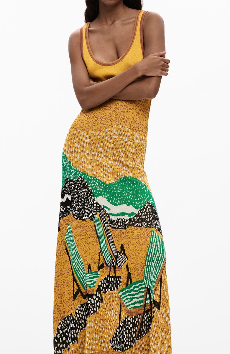 Desigual Sleeveless Knit Dress, Alternate, color, Yellow