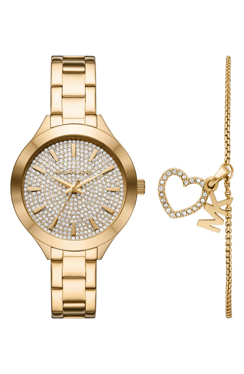 Michael Kors Women's Slim Runway 2-Piece Watch & Bracelet Gift Set, 38mm, Main, color,