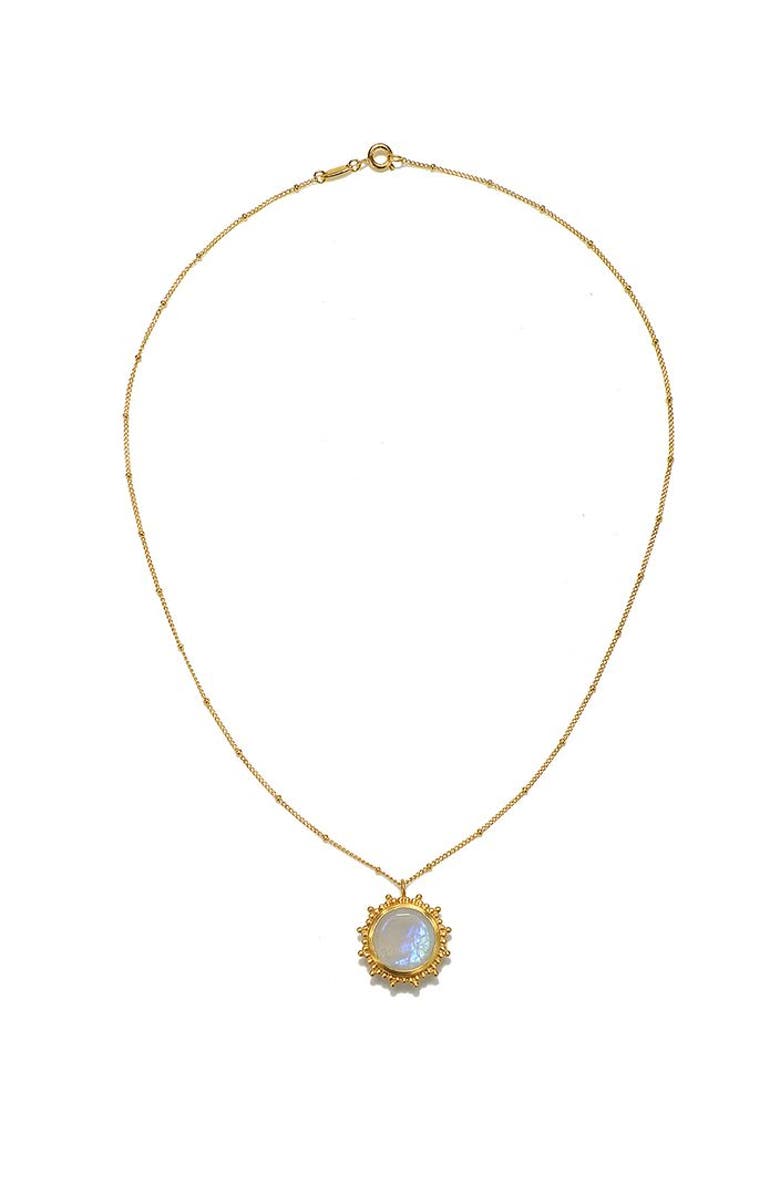 Satya Jewelry Drift Into Daydreams Moonstone Gemstone Necklace, Alternate, color, Gold