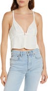 rag & bone Criseli Broderie Anglaise Linen Crop Top