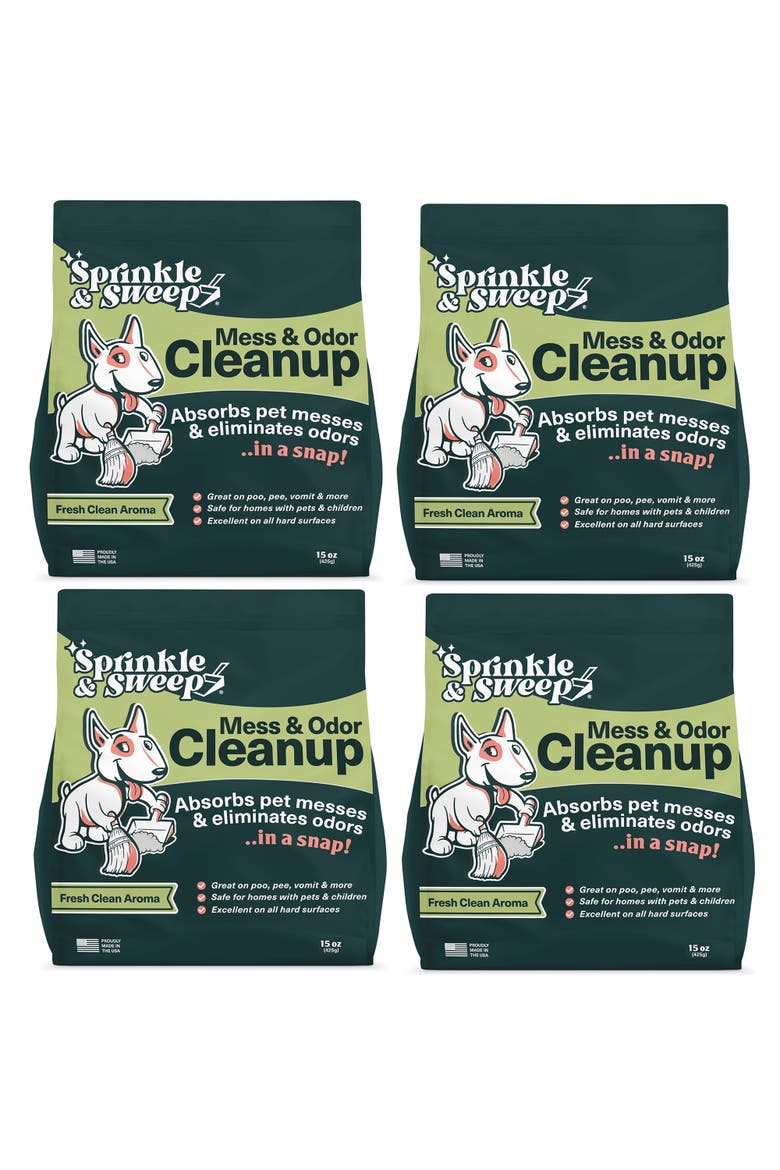Pet Mess and Cleanup Clumping Powder, 4 Pack, 15oz Bags, Main, color, Multicolored