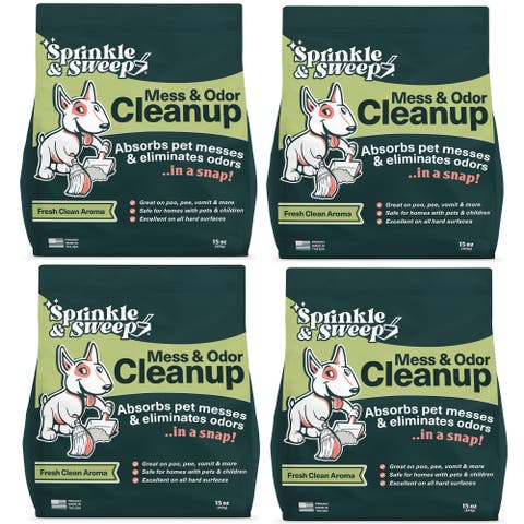Pet Mess and Cleanup Clumping Powder, 4 Pack, 15oz Bags
