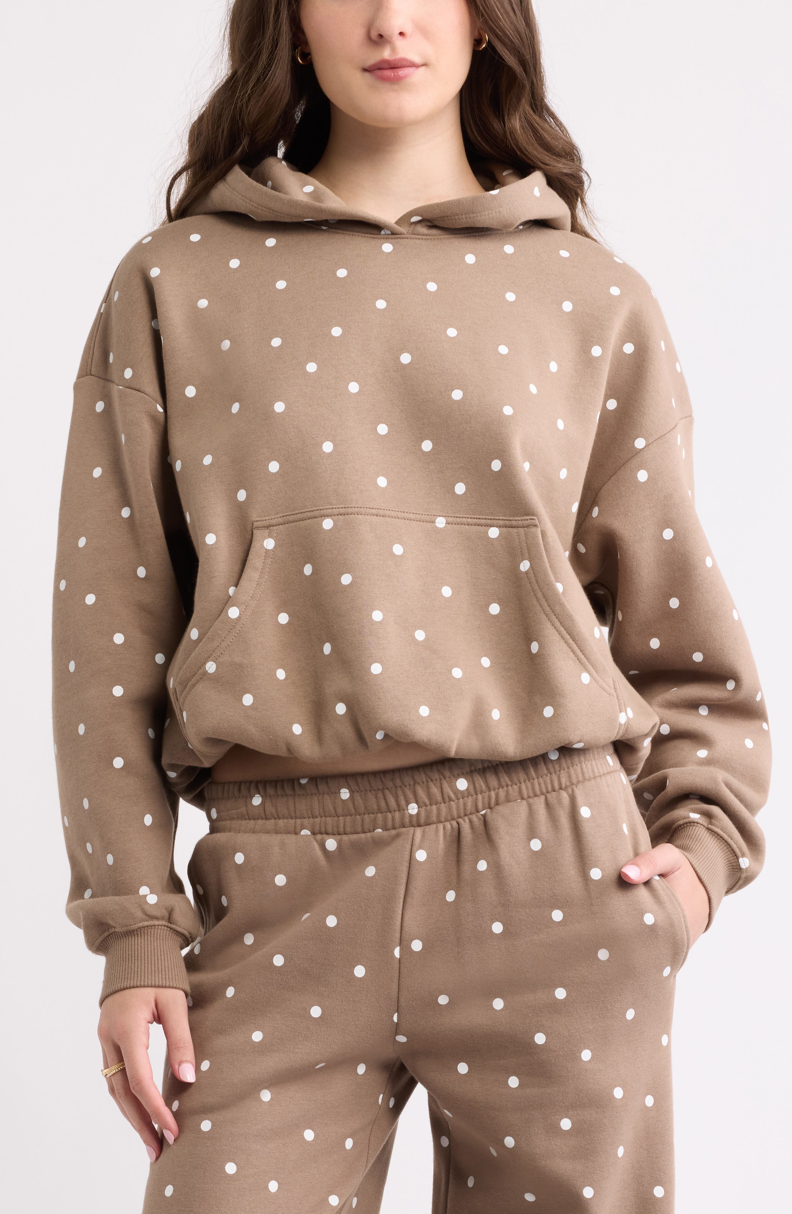 selected BROWN T- WHITE COZY DOT
