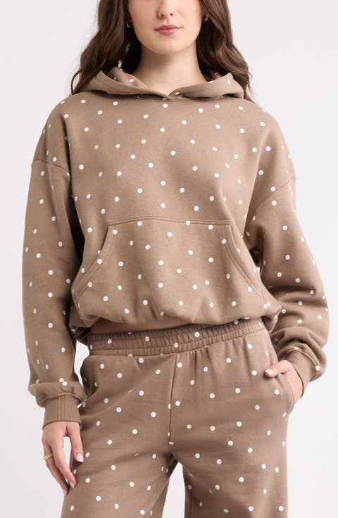 Printed Oversize Bubble Hem Hoodie