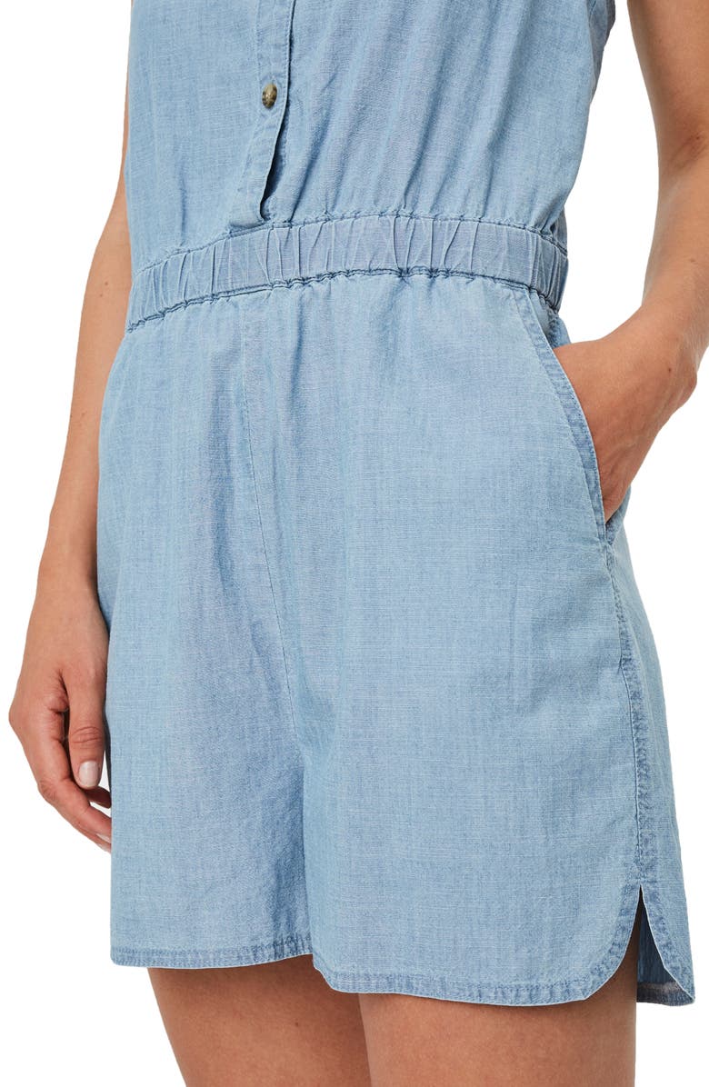 VERO MODA Cary Chambray Organic Cotton Romper, Alternate, color,