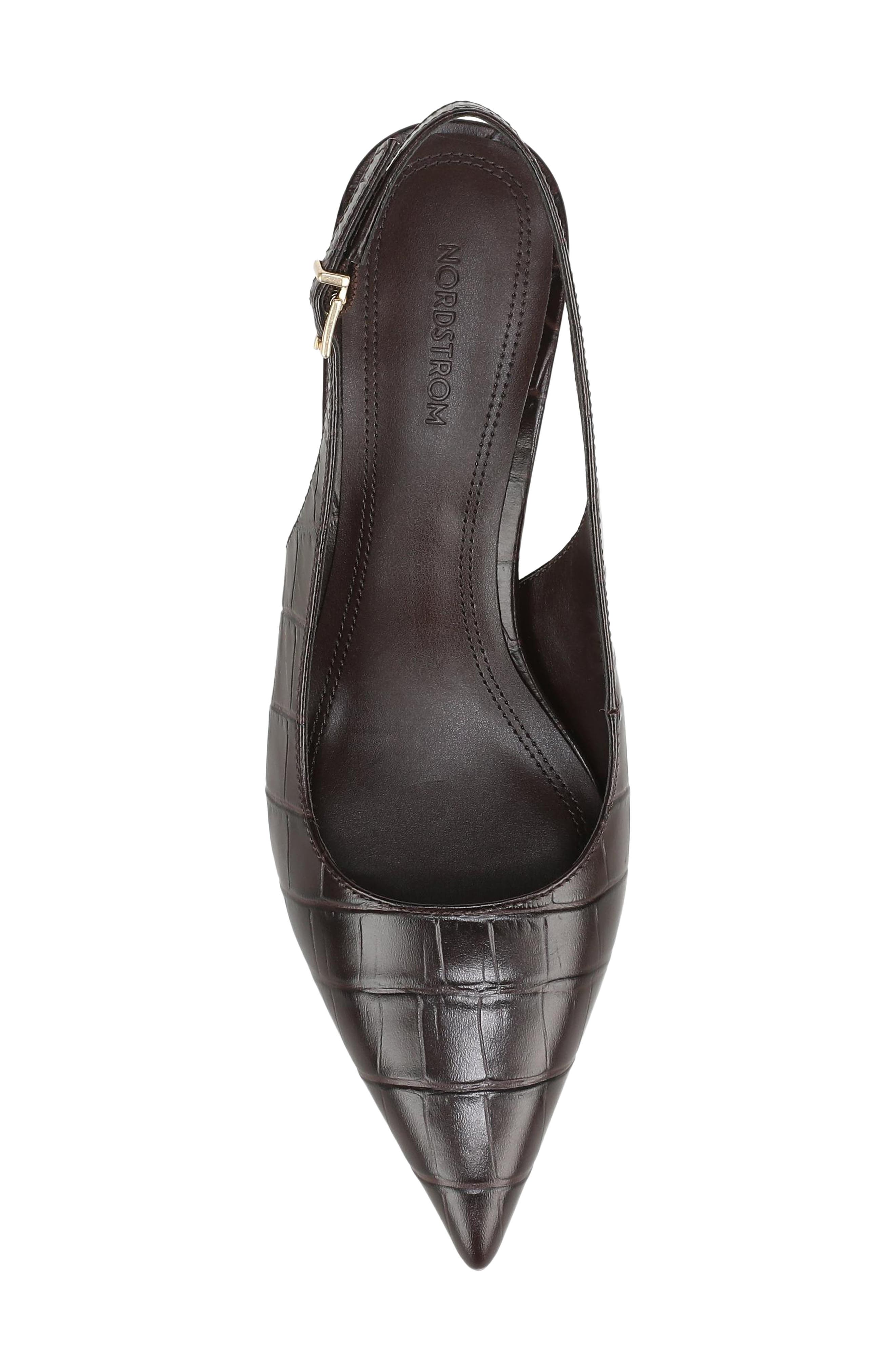Liza Kitten Heel Slingback Pump, Alternate, color, BROWN DARK ESPRESS