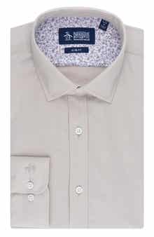 Original Penguin Big & Tall Melange Floral Trim Slim Fit Dress Shirt