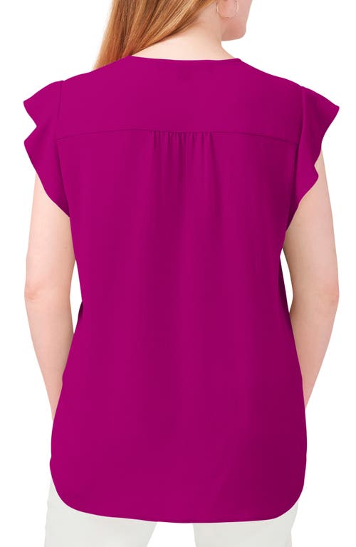 Chaus Print Flutter Sleeve Blouse In Pink