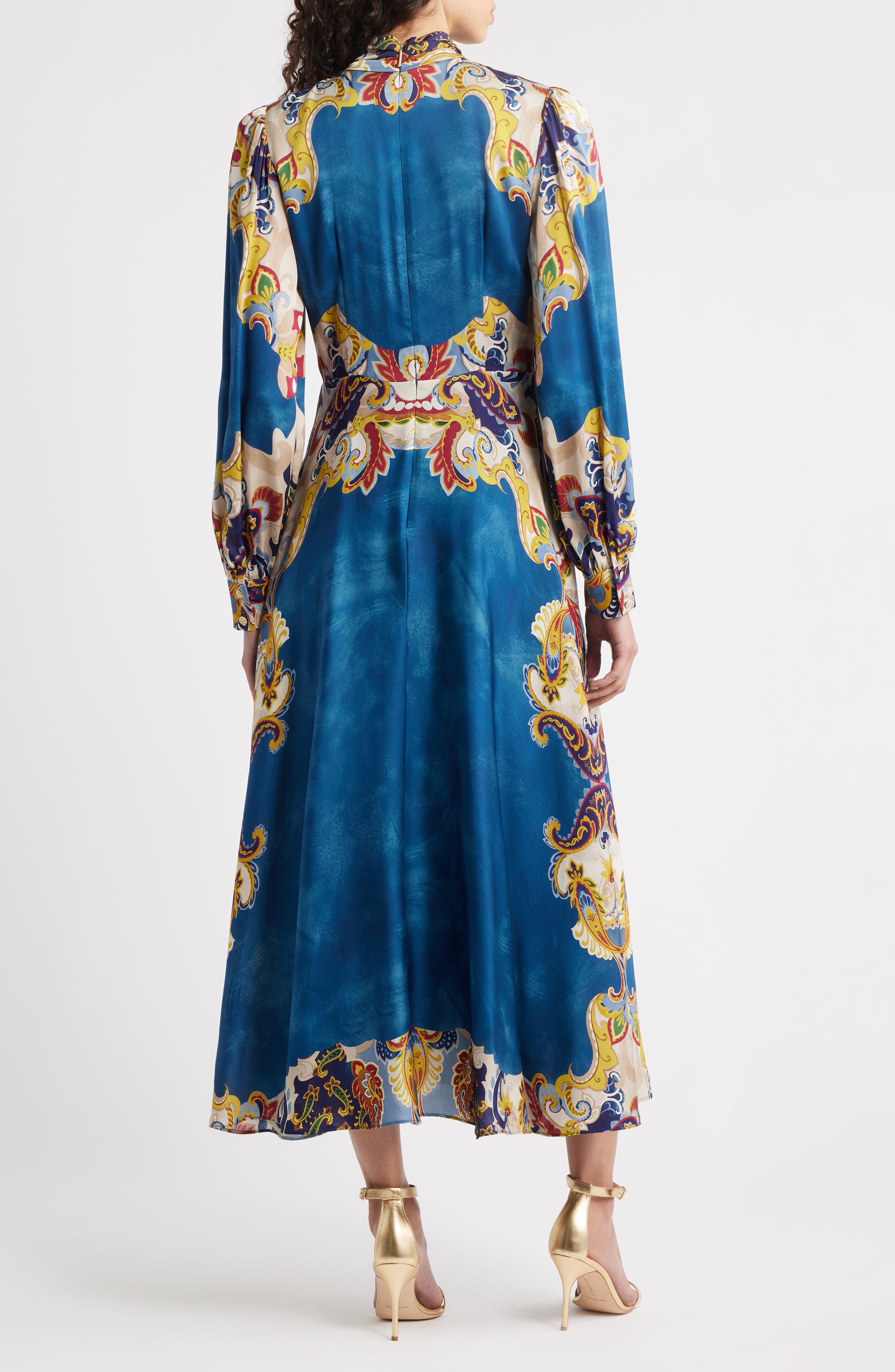 raquel silk maxi dress Elie Tahari The Raquel Twist Neck Midi Dress